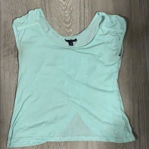 Tiffany blue tshirt with shifting open back
